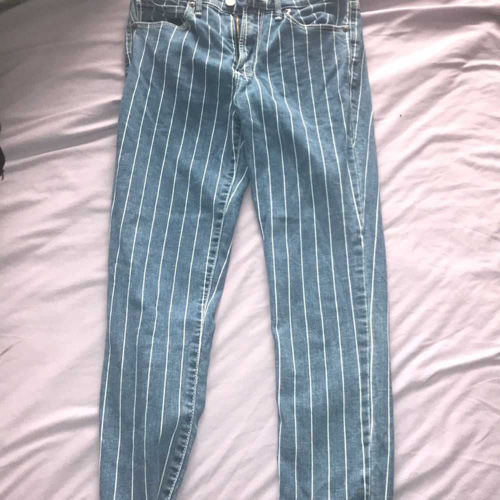 abercrombie striped jeans NWOT